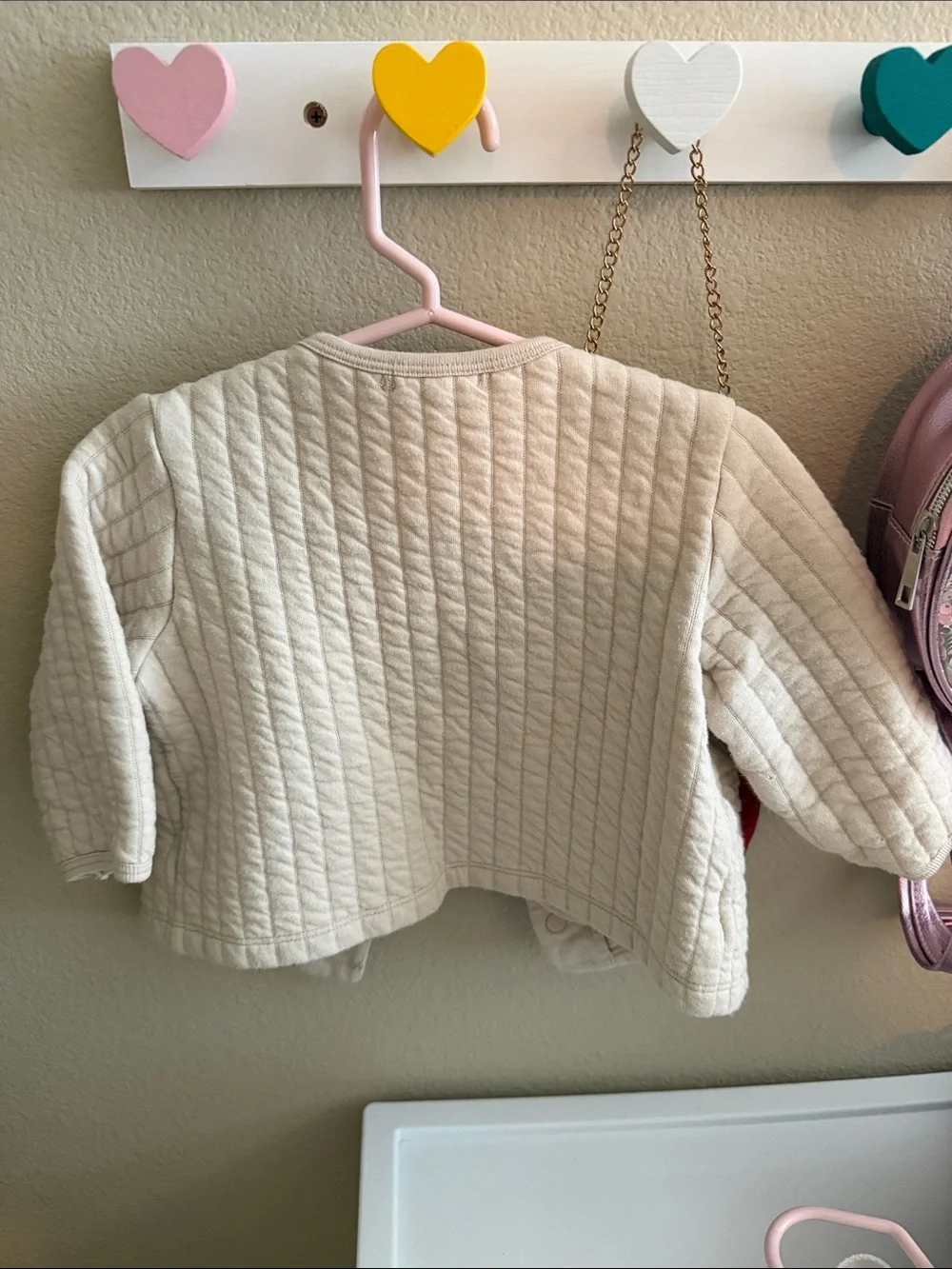 Uniqlo Cream Quilted Baby Jacket - Button Front